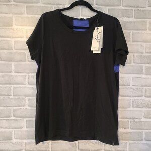 Satva Activewear Gemma Mesh Racerback Tshirt Black NEW Womens Med Workout